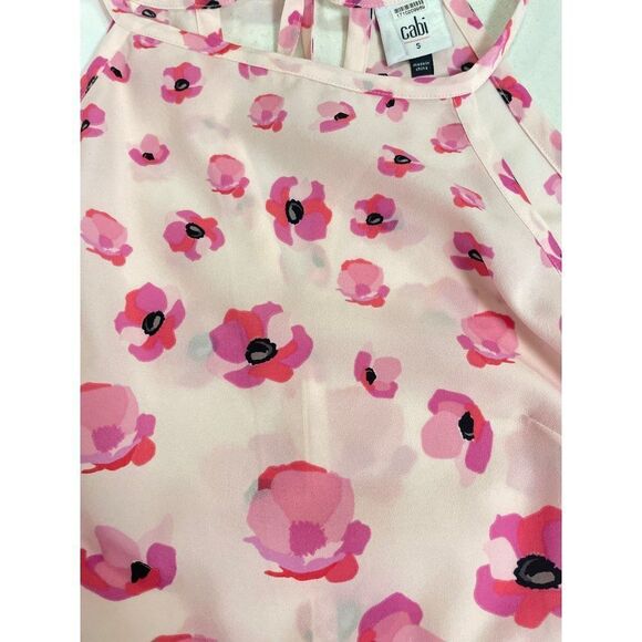 CABI style #5218 pink poppy tie back halter top Small - Picture 5 of 5